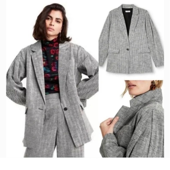 Rachel Comey x Target gray ultra oversized pleated shoulder blazer size Small - Picture 4 of 4